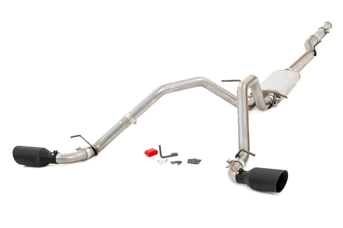 Chevrolet Silverado 1500 Performance Exhaust - Rough Country - Dual Cat Back - Black - '11-'18